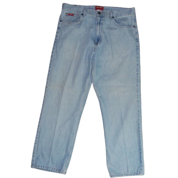 Vintage Chaps Denim Straight Leg 36x30 Light Wash Jeans Made in Egypt - Picture 1 of 9